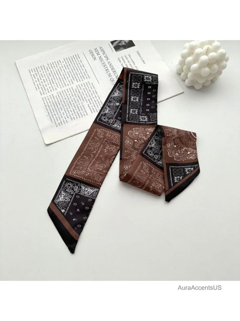 4 Pcs Silk Scarves Set - Fashion Hair Band Neck Scarf Multipurpose